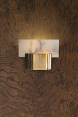 Filao wall lamp in gilded bronze and alabaster - Table lamps by Ateliers&Torsades