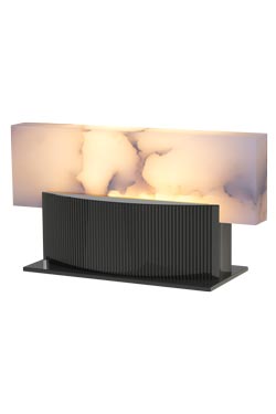Filao XL luxury table lamp in alabaster and solid aluminum - Table lamps by Ateliers&Torsades
