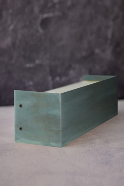 Applique rectangulaire finition cuivre oxydé Linear