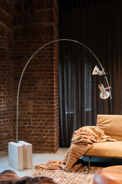 Grey aluminium arc floor lamp 70's Arco