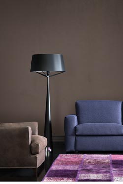 Grand lampadaire contemporain en métal noir S71 