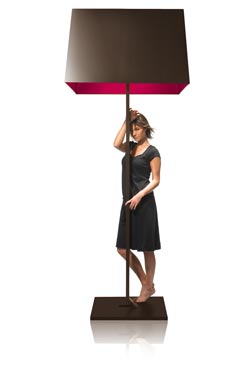 Lampadaire géant noir et doublure fuchsia Memory XXL - Lampadaire by AXIS71