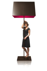 Lampadaire géant noir et doublure fuchsia Memory XXL - Lampadaire by AXIS71