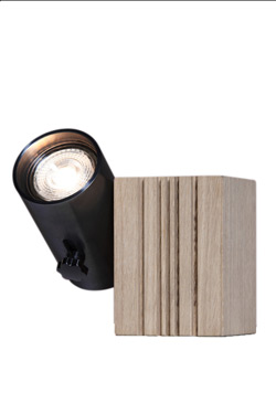 Lampe de table cube en bois et chrome noir Wooden lamp - Lampe de table by AXIS71