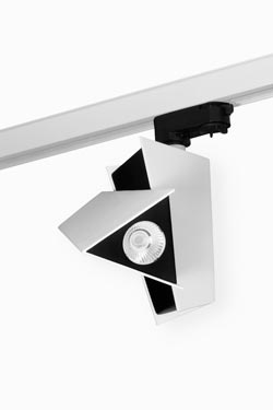 White articulated polygon ceiling spotlight Kite