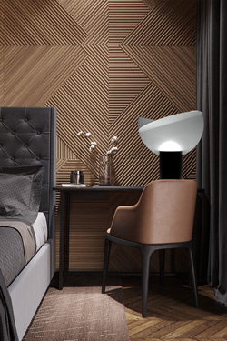 Design table lamp in black and white metal Ala