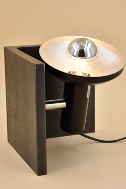 Table lamp with adjustable spotlight in solid steel Iron Beam