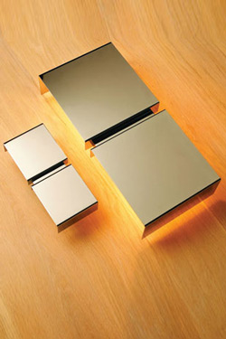 Square gold wall light small model