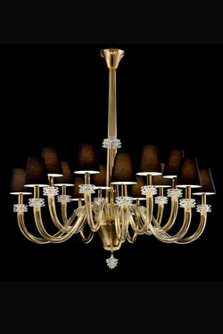 Amsterdam lustre classique contemporain doré 14 lumières - Lustre by Barovier&Toso