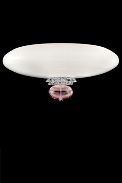 Anversa plafonnier en cristal vde Murano blanc et rose 60cm - Plafonnier by Barovier&Toso