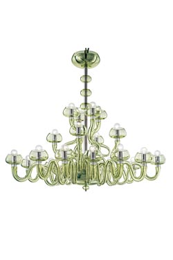 Bissa Boba lustre vert citron 20 lumières  - Lustre by Barovier&Toso
