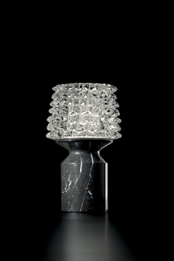 Camparino lampe sans fil en cristal et marbre noir - Lampe sans fil by Barovier&Toso