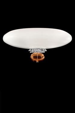 Anversa white and pink Murano crystal ceiling lamp 60cm