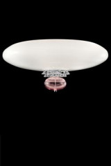 Anversa white and pink Murano crystal ceiling lamp 60cm - Ceiling lights by Barovier&Toso