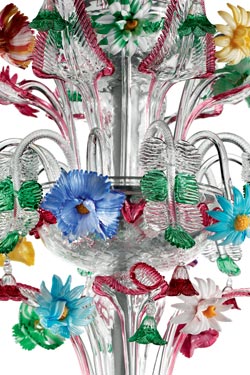 4607 large multicoloured Venetian chandelier 36 lights