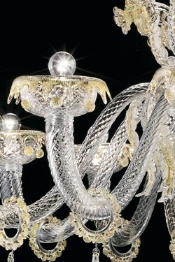 Agadir chandelier gold and transparent 12 lights