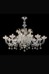 Agadir chandelier gold and transparent 12 lights - Chandeliers by Barovier&Toso
