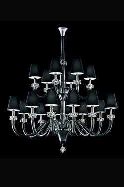 Amsterdam grey chrome chandelier 18 lights - Chandeliers by Barovier&Toso