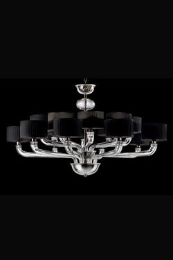Babylon contemporary white and black chandelier 16 lights