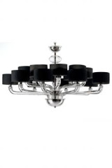 Babylon contemporary white and black chandelier 16 lights - Chandeliers by Barovier&Toso