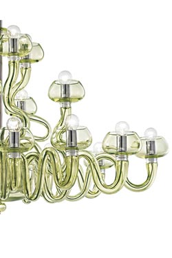 Bissa Boba lime green chandelier 20 lights 