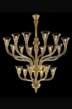 Degas 18-light gilded Venetian chandelier - Chandeliers by Barovier&Toso