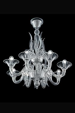 Fauve Art Nouveau crystal chandelier 8 lights - Chandeliers by Barovier&Toso