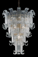 New Felci Art Deco chandelier in Venetian crystal 12 lights - Chandeliers by Barovier&Toso