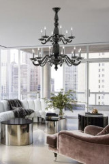 Palladiano black opaque venetian crystal chandelier 18 lights - Chandeliers by Barovier&Toso