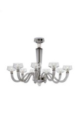 Rosati contemporary pearl grey venetian crystal chandelier and rostrato 9 lights - Chandeliers by Barovier&Toso