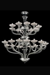 Windsor contemporary silver grey crystal chandelier 24 lights - Chandeliers by Barovier&Toso