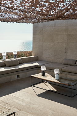 Camparino portable lamp in crystal and white marble<br/>