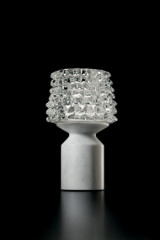 Camparino portable lamp in crystal and white marble<br/> - Cordless lamps by Barovier&Toso