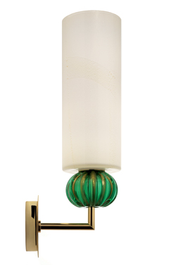Gallia applique classique contemporain avec boule de cristal vert or