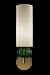 Gallia applique classique contemporain avec boule de cristal vert or - Applique by Barovier&Toso