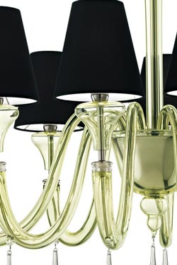 Maryland lustre en cristal de Venise vert citron 9 lumières