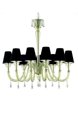 Maryland lustre en cristal de Venise vert citron 9 lumières - Lustre by Barovier&Toso