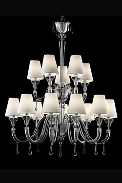 Maryland lustre néoclassique en cristal de Venise 14 lumières - Lustre by Barovier&Toso