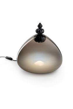 Padma lampe de table contemporaine en cristal de Murano gris et noir - Lampe de table by Barovier&Toso
