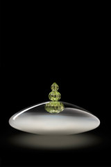 Padma lampe de table contemporaine en cristal vénitien blanc et vert - Lampe de table by Barovier&Toso