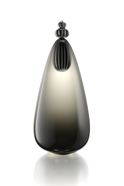 Padma lampe de table en cristal de Murano gris et noir