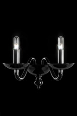 Palladiano applique noire en cristal de Venise 2 lumières - Applique by Barovier&Toso