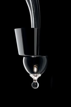 Pandora applique en cristal et abat-jour noir 2 lumières