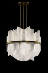 Art Deco crystal ball and brushed brass pendant trim - Pendants by Barovier&Toso