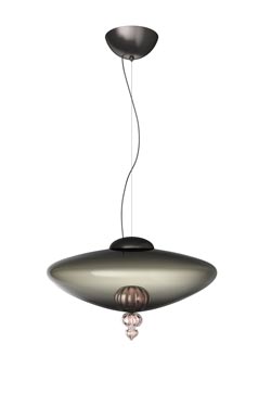 Padma contemporary pendant lamp in grey and pink Venetian crystal - Pendants by Barovier&Toso
