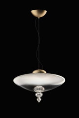 Padma contemporary pendant lamp in white Venetian crystal - Pendants by Barovier&Toso