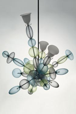 Perseus asymmetric ice tones pendant with 15 lights