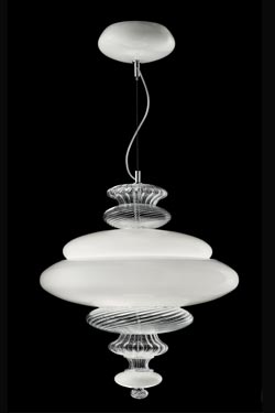 Pigalle white Venetian crystal pendant Belle époque - Pendants by Barovier&Toso