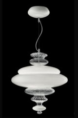 Pigalle white Venetian crystal pendant Belle époque - Pendants by Barovier&Toso