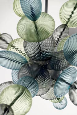 Perseus suspension asymétrique tons froids 15 lumières